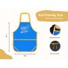 PurpleEssences Kids Apron With Adjustable Neck Strap & Front Pocket, Little Chef Apron for Baking & Crafts, 15×18 in, Cotton(Little Chef Blue)
