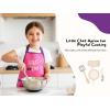 PurpleEssences Kids Apron With Adjustable Neck Strap & Front Pocket, Little Chef Apron for Baking & Crafts, 15×18 in, Cotton(Little Chef Pink)