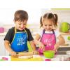 PurpleEssences Kids Apron With Adjustable Neck Strap & Front Pocket, Little Chef Apron for Baking & Crafts, 15×18 in, Cotton(Little Chef Pink)