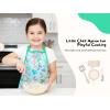 PurpleEssences Kids Apron With Adjustable Neck Strap & Front Pocket, Little Chef Apron for Baking & Crafts, 15×18 in, Cotton(Mermaid)