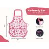 PurpleEssences Kids Apron With Adjustable Neck Strap & Front Pocket, Little Chef Apron for Baking & Crafts, 15×18 in, Cotton(Pink Floral)