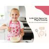 PurpleEssences Kids Apron With Adjustable Neck Strap & Front Pocket, Little Chef Apron for Baking & Crafts, 15×18 in, Cotton(Pink Floral)