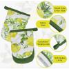 PurpleEssences Lemon Ovenmitts and Pot Holders Sets for Kitchen – Pack of 5 – Heat Resistent Kitchen Accessories – for Seasonal Summer Spring Decor