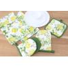 PurpleEssences Lemon Ovenmitts and Pot Holders Sets for Kitchen – Pack of 5 – Heat Resistent Kitchen Accessories – for Seasonal Summer Spring Decor