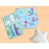 PurpleEssences Reusable Cloth Napkins | 12”x12”, 2-Ply, Thick, Absorbent, Durable | Machine Washable | Soft Cotton Fabric | Great for Lunchboxes | Set of 2 Napkins – Avocado(Mermaid)