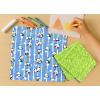 PurpleEssences Reusable Cloth Napkins | 12”x12”, 2-Ply, Thick, Absorbent, Durable | Machine Washable | Soft Cotton Fabric | Great for Lunchboxes | Set of 2 Napkins – Avocado(Panda)