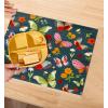 PurpleEssences Reusable Cloth Placemats | Reusable, Eco-Friendly | 15″x13″, 2-ply, Thick, Absorbent, Machine Washable | Set of 2 Placemats – Avocado(Butterfly – Bug)
