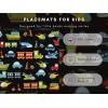 PurpleEssences Reusable Cloth Placemats | Reusable, Eco-Friendly | 15″x13″, 2-ply, Thick, Absorbent, Machine Washable | Set of 2 Placemats – Dinosaurs Alpha(Transport)