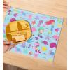 PurpleEssences Reusable Cloth Placemats | Reusable, Eco-Friendly | 15″x13″, 2-ply, Thick, Absorbent, Machine Washable | Set of 2 Placemats – Dinosaurs Alpha(Mermaid)
