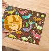 PurpleEssences Reusable Cloth Placemats | Reusable, Eco-Friendly | 15″x13″, 2-ply, Thick, Absorbent, Machine Washable | Set of 2 Placemats – Dinosaurs Alpha(Dinosaurs Alpha)