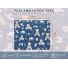 PurpleEssences Reusable Cloth Placemats | Reusable, Eco-Friendly | 15″x13″, 2-ply, Thick, Absorbent, Machine Washable | Set of 2 Placemats – Dinosaurs Alpha(Teddy)
