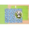 PurpleEssences Reusable Cloth Placemats | Reusable, Eco-Friendly | 15″x13″, 2-ply, Thick, Absorbent, Machine Washable | Set of 2 Placemats – Dinosaurs Alpha(Panda)