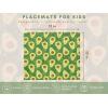 PurpleEssences Reusable Cloth Placemats | Reusable, Eco-Friendly | 15″x13″, 2-ply, Thick, Absorbent, Machine Washable | Set of 2 Placemats – Dinosaurs Alpha(Avocado)