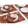 PurpleEssences Rustic Damask Maple Leaves Fall Napkin (18×18 Inch Set of 6), Table Runner (14×90 Inch Pack of 1) – Jacquard
