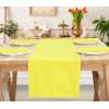 PurpleEssences Solid – Cloth Napkins (18 x 18 Inch Set of 12) and Hemstitch Table Runner (14 x 72 Inch Pack of 1) – 100% Cotton – Yellow
