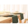 PurpleEssences Solid Cloth Napkins 18 x 18 Inch (Set of 12) and Table Runner Ribbed 14×72 (14×77.5, Fringe Included) – Olive Green