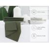 PurpleEssences Solid Cloth Napkins 18 x 18 Inch (Set of 12) and Table Runner Ribbed 14×72 (14×77.5, Fringe Included) – Olive Green