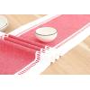 PurpleEssences Solid Cloth Napkins 18 x 18 Inch (Set of 12) and Table Runner Ribbed 14×72 (14×77.5, Fringe Included) – Red