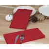 PurpleEssences Solid Cloth Napkins 18 x 18 Inch (Set of 12) and Table Runner Ribbed 14×72 (14×77.5, Fringe Included) – Red