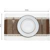 PurpleEssences Stripe Ribbed Placemats with Fringes 100% Cotton, Set of 4, 13×19 Inch, Thick Durable Table Mats for Dining, Kitchen, or Casual Farmhouse Tabletop Décor – Golden Yellow and H.White(Nutbrown and H.white)