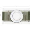 PurpleEssences Stripe Ribbed Placemats with Fringes 100% Cotton, Set of 4, 13×19 Inch, Thick Durable Table Mats for Dining, Kitchen, or Casual Farmhouse Tabletop Décor – Golden Yellow and H.White(Artichoke Green and H.white)