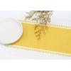 PurpleEssences Stripe Ribbed Placemats with Fringes 100% Cotton, Set of 4, 13×19 Inch, Thick Durable Table Mats for Dining, Kitchen, or Casual Farmhouse Tabletop Décor – Golden Yellow and H.White(Golden Yellow and H.white)