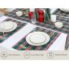 PurpleEssences Tartan Plaid Placemats, Set of 4, Washable Spill Proof Double Layer Woven placemat for Dining Table and Kitchen Christmas – 13 x 19 Inch – Red and Green(Green)
