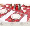 PurpleEssences Tartan Plaid Placemats, Set of 4, Washable Spill Proof Double Layer Woven placemat for Dining Table and Kitchen Christmas – 13 x 19 Inch – Red and Green(Red and Green)
