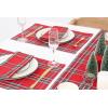 PurpleEssences Tartan Plaid Placemats, Set of 4, Washable Spill Proof Double Layer Woven placemat for Dining Table and Kitchen Christmas – 13 x 19 Inch – Red and Green(Red and Green)