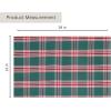 PurpleEssences Tartan Plaid Placemats, Set of 4, Washable Spill Proof Double Layer Woven placemat for Dining Table and Kitchen Christmas – 13 x 19 Inch – Red and Green(Green)