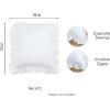 PurpleEssences White Ruffled Solid Throw Pillow Covers Set of 2 Chic Cotton Decorative Cushion Case for Sofa Couch Bed Living Room Farmhouse Boho Décor, 18 x 18 Inch(White)
