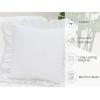 PurpleEssences White Ruffled Solid Throw Pillow Covers Set of 2 Chic Cotton Decorative Cushion Case for Sofa Couch Bed Living Room Farmhouse Boho Décor, 18 x 18 Inch(White)