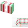 PurpleEssences Buffalo Plaid Napkin 18 x 18 Inch Set of 12, Tablecloth 60 x 120 Inch Pack of 1-100% Cotton – Red/Green/White