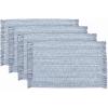 PurpleEssences Chambray Placemats with Fringes – 100% Cotton, Set of 4, 13×19 Inch, Thick Durable Table Mats for Dining, Kitchen, or Casual Farmhouse Tabletop Décor – Nut Brown and H.White(Smoky Blue and H.white)