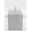 PurpleEssences Chambray Table Runner with Fringes – 100% Cotton, 13×72 Inch – Rustic Farmhouse Fall Décor, Reusable, Machine Washable for Dining Tables – Olive Green and H.White(Mineral Gray and H.white)