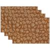 PurpleEssences Fall Placemats – Set of 4, 13×19 Inch – Leaves Design, 100% Cotton, Washable Autumn Table Mats for Thanksgiving, Kitchen, Dining & Party Decor (Sienna Sage, 13 x 19 Inch)(Jora)