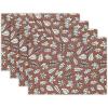 PurpleEssences Fall Placemats – Set of 4, 13×19 Inch – Leaves Design, 100% Cotton, Washable Autumn Table Mats for Thanksgiving, Kitchen, Dining & Party Decor (Sienna Sage, 13 x 19 Inch)(Heap of Autumn)