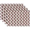 PurpleEssences Fall Placemats – Set of 4, 13×19 Inch – Leaves Design, 100% Cotton, Washable Autumn Table Mats for Thanksgiving, Kitchen, Dining & Party Decor (Sienna Sage, 13 x 19 Inch)(Fall Maze)