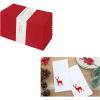 PurpleEssences Hemstitch Cloth Napkins – Set of 12-18 x 18 Inch Embroidery Napkins Set of 6 – Red/Reindeer