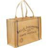 PurpleEssences Jute Tote Bags, Burlap Bags with Laminated Interior and Soft Handles Woven Large Beach Handbag Shoulder Bag