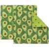 PurpleEssences Reusable Cloth Napkins | 12”x12”, 2-Ply, Thick, Absorbent, Durable | Machine Washable | Soft Cotton Fabric | Great for Lunchboxes | Set of 2 Napkins – Avocado(Avocado)