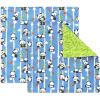 PurpleEssences Reusable Cloth Napkins | 12”x12”, 2-Ply, Thick, Absorbent, Durable | Machine Washable | Soft Cotton Fabric | Great for Lunchboxes | Set of 2 Napkins – Avocado(Panda)