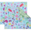 PurpleEssences Reusable Cloth Placemats | Reusable, Eco-Friendly | 15″x13″, 2-ply, Thick, Absorbent, Machine Washable | Set of 2 Placemats – Dinosaurs Alpha(Mermaid)