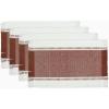 PurpleEssences Stripe Ribbed Placemats with Fringes 100% Cotton, Set of 4, 13×19 Inch, Thick Durable Table Mats for Dining, Kitchen, or Casual Farmhouse Tabletop Décor – Golden Yellow and H.White(Rust and H.white)