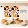 PurpleEssences Halloween Kitchen Towels Set of 2-16×28 inch 100% Cotton Dish Towels – Absorbent, Reusable Hand Towels for Drying, Cleaning & Kitchen Décor – Scary Pumpkin(Boo)