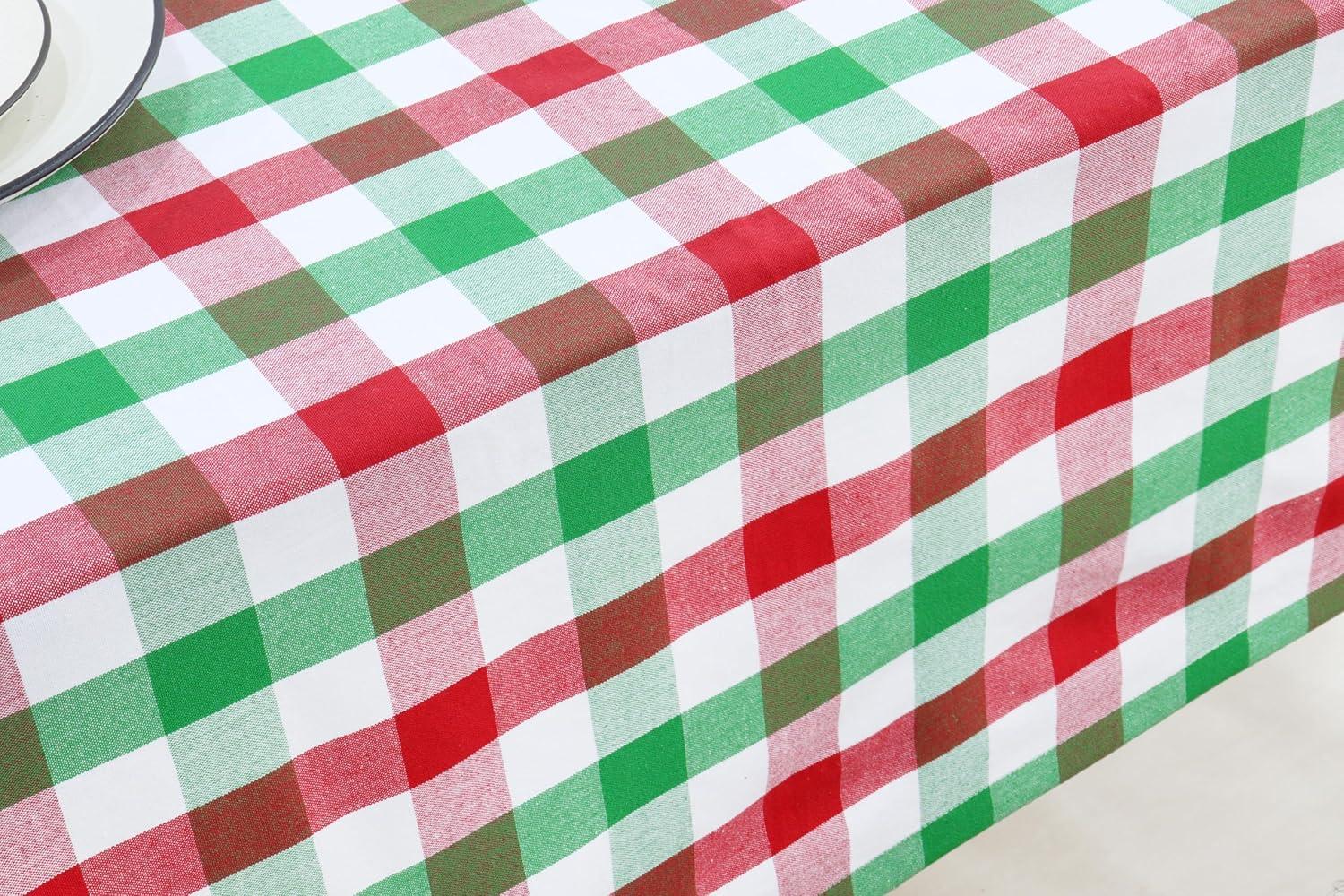 imagePurpleEssences Buffalo Plaid Pillow Cover 20 x 20 Set of 2 and Table Cloth 60x120 Pack of 1 RedGreenWhite