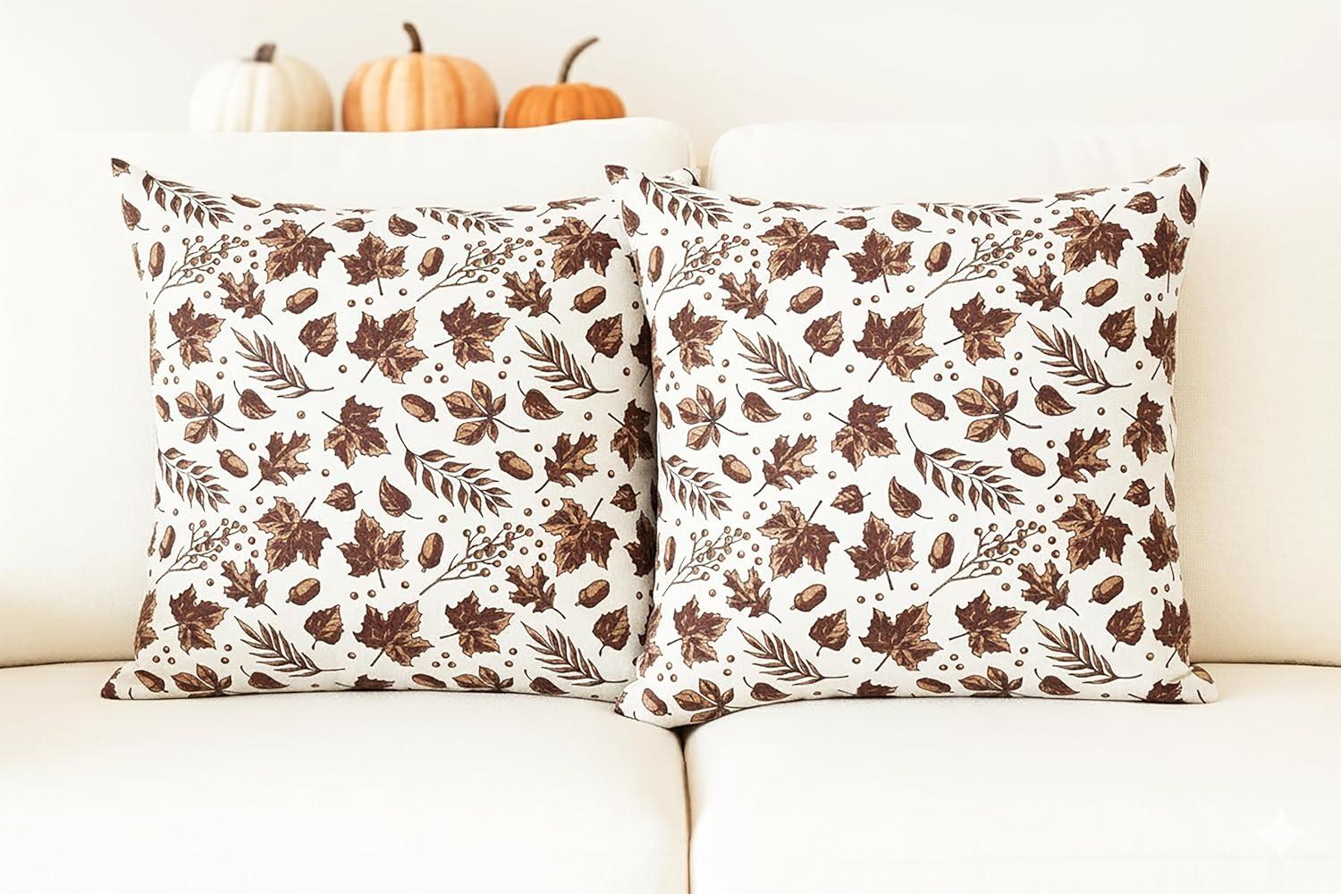 imagePurpleEssences Fall Napkins 18x18 Inch Set of 6 Table Runner 13 x 72 Inch Pack of 1 Placemats 13 x 19 Inch Set of 4 and Throw Pillow Cover 18 x 18 Inch Set of 2100 Cotton Fall Dream