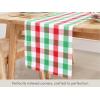 PurpleEssences Buffalo Plaid Table Runner 14”x72” Pack of 1, Napkin 18”x18” Set of 12, Placemats 13”x19” Set of 4 – 100% Cotton – Red/Green/White