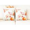 PurpleEssences Fall Pumpkin Throw Pillow Covers – Set of 2, 18×18 Inch, 100% Cotton Fall Cushion Cases – Farmhouse Autumn Decor for Sofa, Couch, Porch, or Bench – Pumpkin
