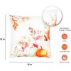 PurpleEssences Fall Pumpkin Throw Pillow Covers – Set of 2, 18×18 Inch, 100% Cotton Fall Cushion Cases – Farmhouse Autumn Decor for Sofa, Couch, Porch, or Bench – Pumpkin